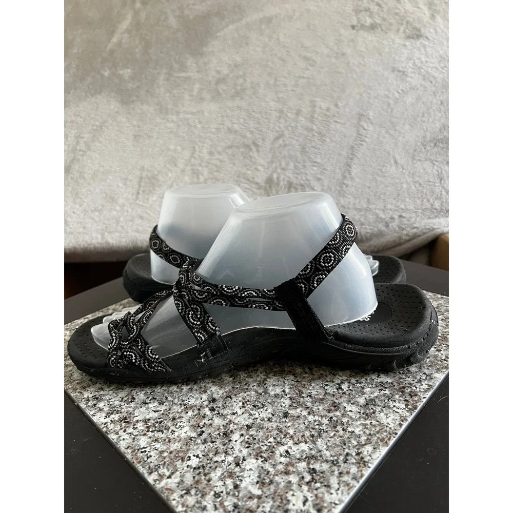 Skechers Outdoor Lifestyle Womens Black White Strappy Hiking Sandals‎ Buckle 11